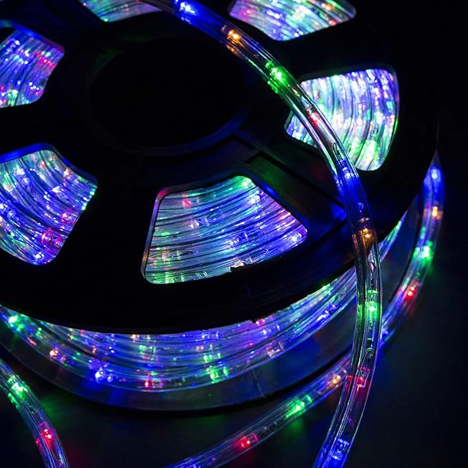 Ainfox LED Rope Light, 100Ft 1080 LEDs Indoor Outdoor Waterproof LED Strip Lights Decorative Lighting Kit (Colorful)