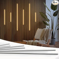 HAMRVL LED Recessed Lighting, Dimmable Self-Adhesive LED Strip Lights for Wood Slat Wall Panels, 6 PCS Warm White 3000k Wall Panel Lights, Wall LED Lights for Acoustic Panels,Headboard,Stair,Cabinets