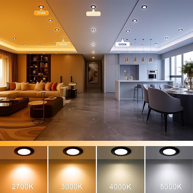 YGS-Tech 2 Inch LED Recessed Lighting, Dimmable Downlight 3W(35W Halogen Equivalent), CRI80, 5000K Daylight White Ceiling Light with LED Driver (10 Pack)