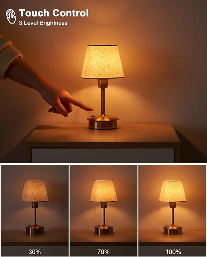 Small Cordless Table Lamp for Restaurant Dining Table, 5200mAh Rechargeable Battery Operated Lamps, Portable Dimmable Touch Light Warm Ambient Lighting for Bedroom Living Room Kitchen Entryway Outdoor