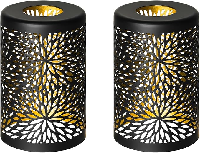 Pendant Lamp Shade Set of 2, Mini Chrysanthemum Straight Cylinder Lampshade 3.5x3.5x5.5 Inches Fixture Replacement Metal Lampshade with 1-5/8 Inch Fitter Opening