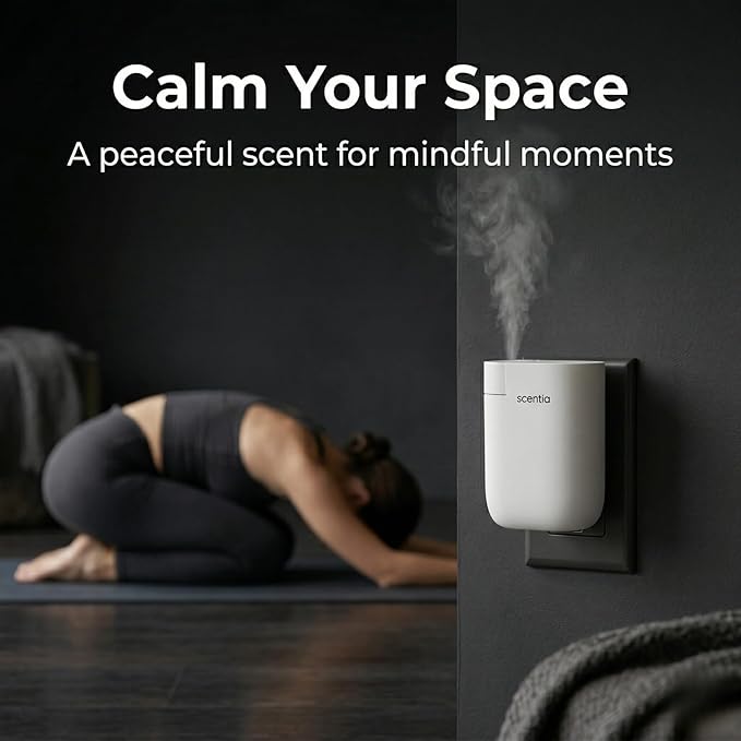 Home Scent Diffuser Starter Kit |Plug in Waterless Aroma Diffuser for Essential Oils for Home, Office, Spa | Covers up to 500 Sq. Ft. | White | 20 ml Oil Included - Christmas
