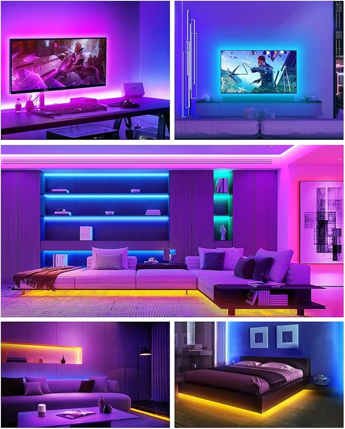 LED Lights for TV Led Backlight, 16.4ft LED TV Backlights for 45-75 inch USB TV Behind Lighting Color Changing RGB TV Led Light Strip with Remote Music Sync Bluetooth APP Control for Bedroom Gaming