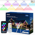 SANSI 100FT Permanent Outdoor Lights, AI Smart RGB+IC Lights 90 Scene Modes for Outside, DIY Lighting Themes for Christmas Decorations, Music Mode, IP67 Waterproof, Works with Alexa, Google Assistant