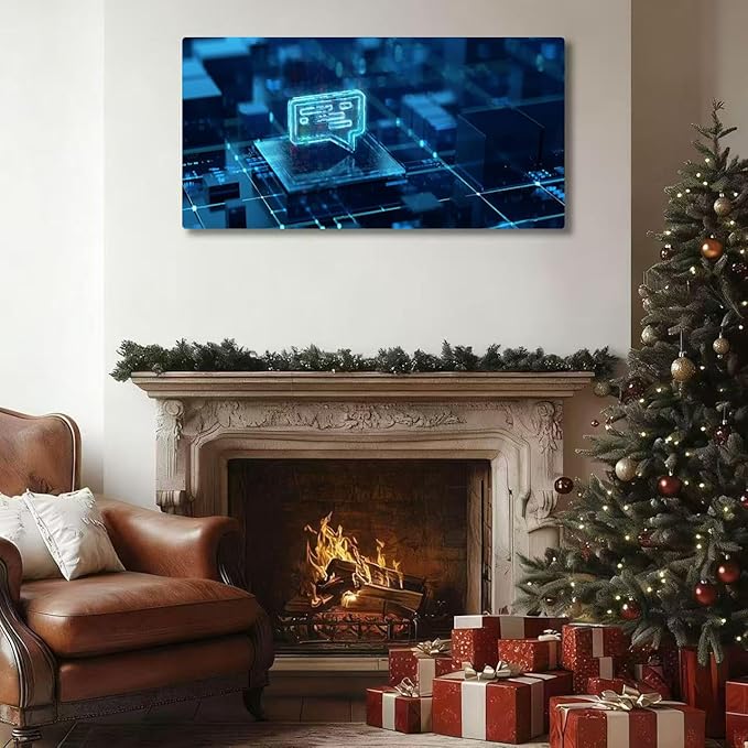 Wibinuki Wall Art Wall Decor Wall Paintings Future technologies in chbot development and utilision. AI based for Living Room Bedroom Bathroom Home Decor Can Be Hung Directly 20"x 40"