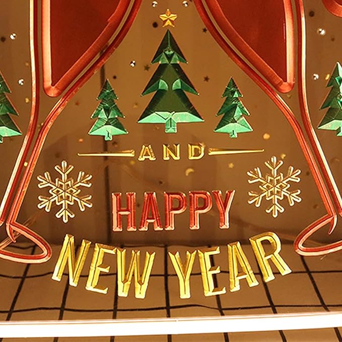 Happy New Year LED Neon Sign for Wall Decor USB Adjustable Brightness Living Room Bars Barbers Pub Wedding Party Salon Club Gatherings Gaming Room Man Cave Halloween Christmas Birthday Art Wall Decor