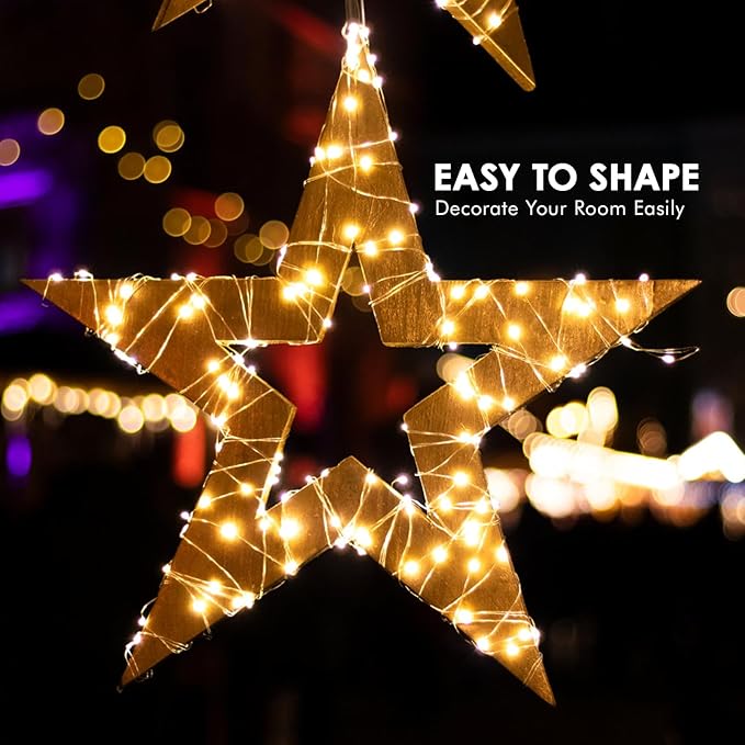 Bexdir 12 Pack Fairy Lights Battery Operated String Lights，7FT 20LED Waterproof Silver Wire Christmas Lights Outdoor,Firefly Mini Lights for Bedroom Party Birthday Wedding Home Decor
