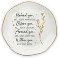 OASSIE Graduation Gifts for Women - 4"x4" Round-Shaped Ceramic Jewelry Dish Tray - Thank You Inspirational College High School Graduation Gifts for Friend Sister Her, Decorative Trinket Dish