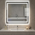 Sweetcrispy 36"x36" Smart Anti-Fog LED Bathroom Mirror with Lights and 3 Color Temperatures, Dimmable, Memory Function, Rectangle Modern Vanity Mirror