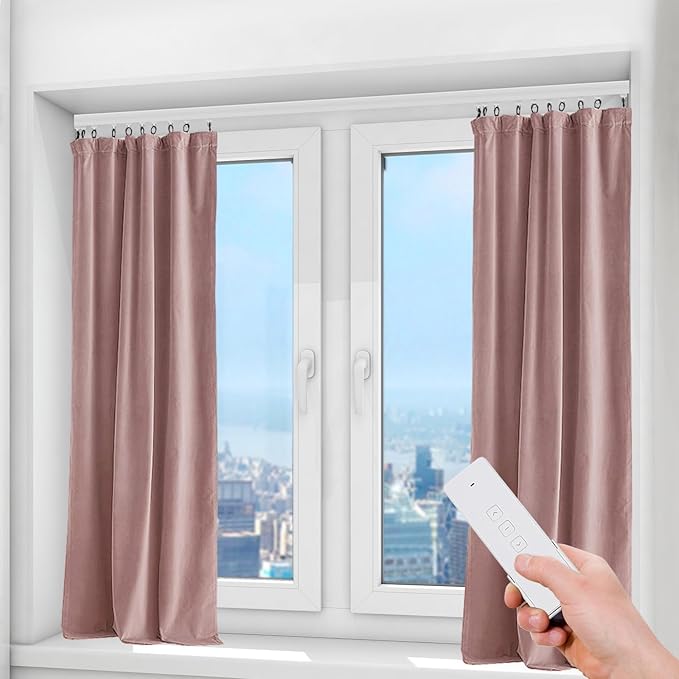 Electric Curtain Track with Remote Control, Smart Curtain System Controlled Via Smartphone App, Compatible with Alexa and Google Home, Automatic Curtains Opener, Adjustable Length from 7 to 13.78 Feet