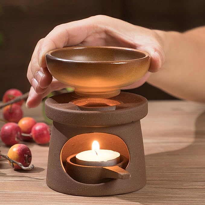 Large Capacity Essential Oil Burners Melter Aromatherapies Diffuser and Tealight Holder Set for Home Office Decors