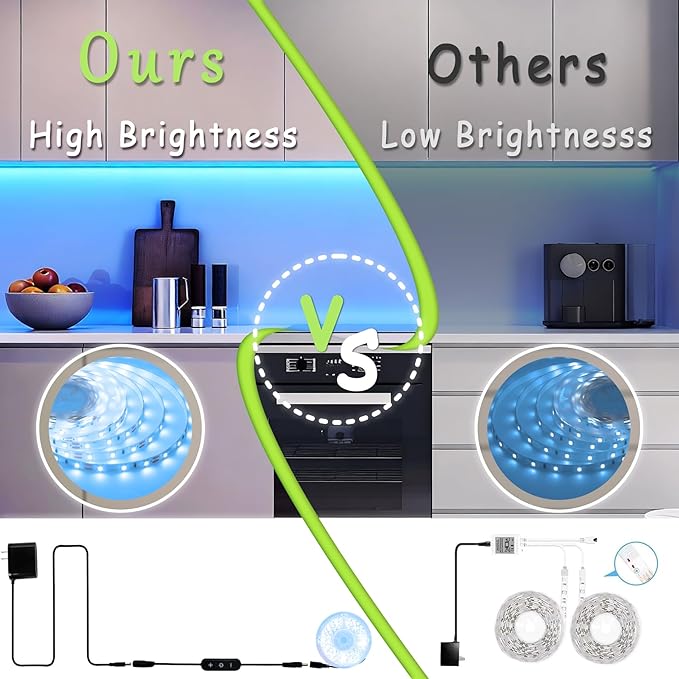 Blue 10 Foot Led Lights Strip Indoor Rope Lights Easy DIY Cuttable Strip Lights for Fish Tank Bar Room Bathroom Living Room Kitchen Ceiling Wall Vanity Mirror Decor