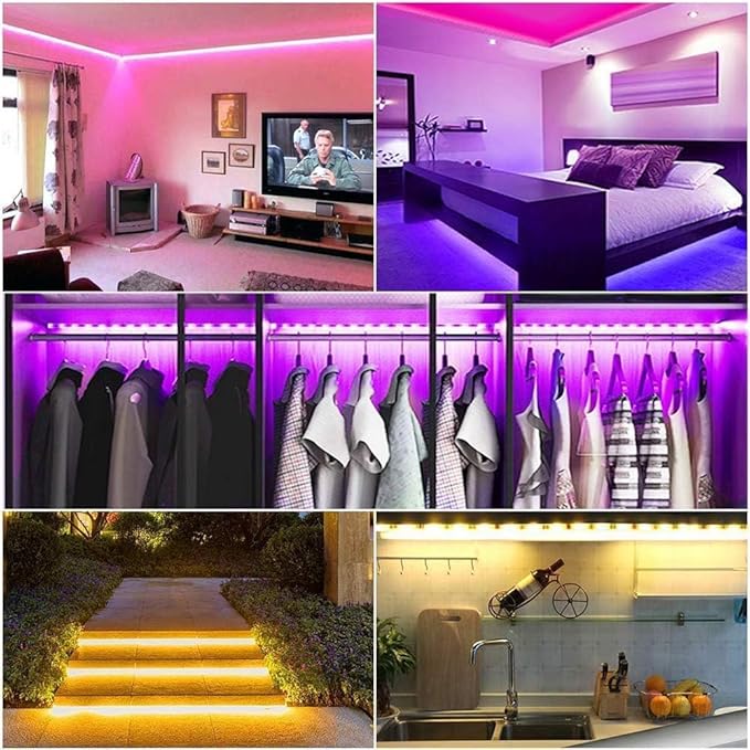 100FT Smart LED Strip Lights , RGB Strip Lights Sync to Music with 40 Key Remote Controller LED Lights for Bedroom, Christmas Lights decration (Multi-Colored, 100FT)