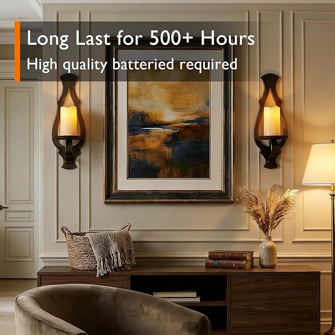 Homemory 3"x6" Flameless Candles, Outdoor Waterproof, Battery Operated LED Pillar Candles with Remote Control and Timer, Plastic, Long Lasting