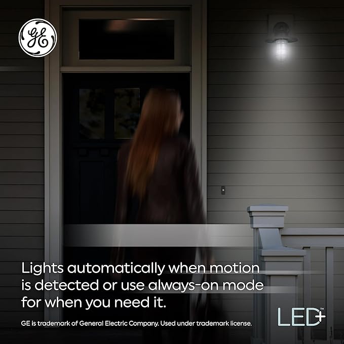 GE LED+ Motion Sensor Fixture, 20W, Flush Mount Ceiling Light with Motion Sensor, Security Light, Soft White (1 Pack)