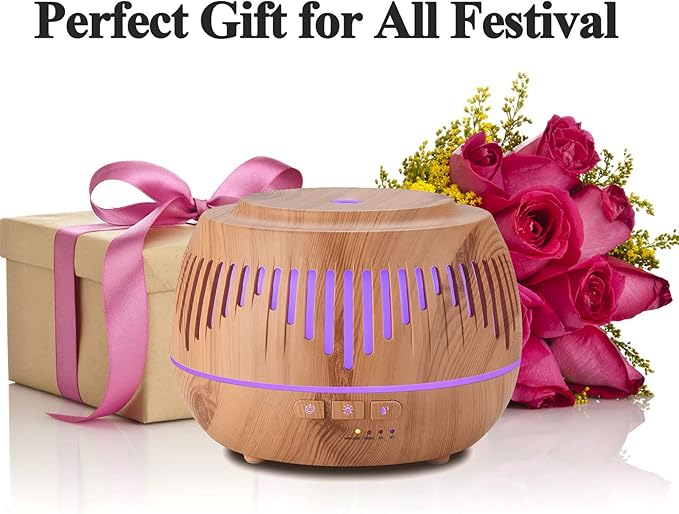Humidifiers for Bedroom Large Room Home Baby Kids Whole House Hotel Office Desk Plant,500ml Cute Aromatherapy Portable Ultrasonic Cool Mist Humidifier with Essential Oil Diffuser Light Remote