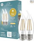 GE LED+ CA11 Dusk to Dawn LED Light Bulbs, Automatic On/Off Outdoor Security Lights, Soft White, E26 Medium Base (2 Pack)