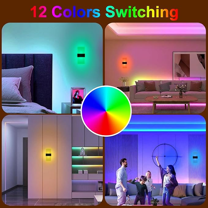 Wall Sconce, LED Wall Lights for Room Decor, Battery Operated Wall Sconce, Remote Control, Dimmable, Rechargeable, Small Night Lights for Hallway Stairway Porch Closet