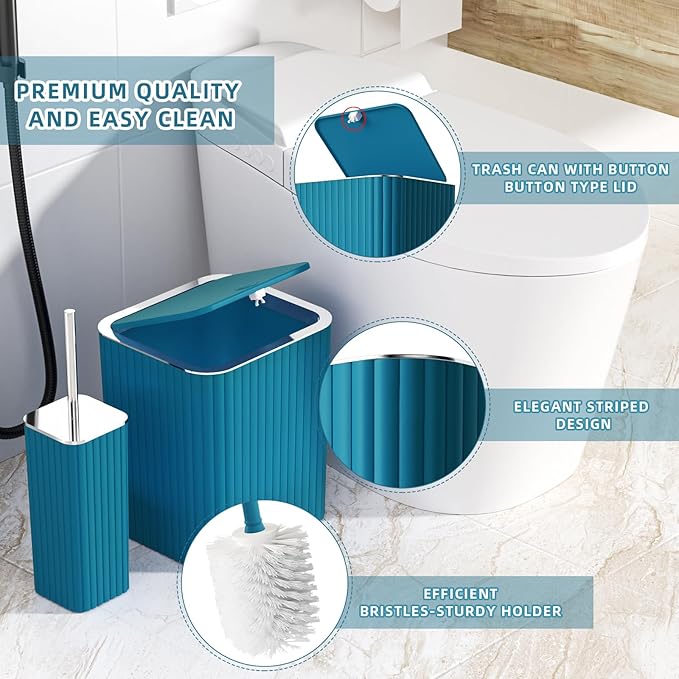 XLHOMO Bathroom Set - 28PC Gorgeous Teal Bathroom Set with Shower Curtain, Bathroom Accessory Set, Bathroom Sets with Shower Caddy