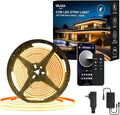20FT COB LED Strip Lights Outdoor IP67 Waterproof,6M, Flexible DC 24V, Remote & App Control, Dimmable, Warm White 3000K Led Tap Lighting For Garden Patio ,Kitchen Living Room Bedroom DIY Decor