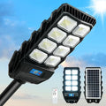 Street Solar Lights Outdoor Heavy Duty - 7500K LED Solar Powered Spot Lights Motion Sensor Waterproof with Remote Control and Pole, Floodlight Dusk to Dawn for Yard，Garden，Pathway，Patio, Parking Lot
