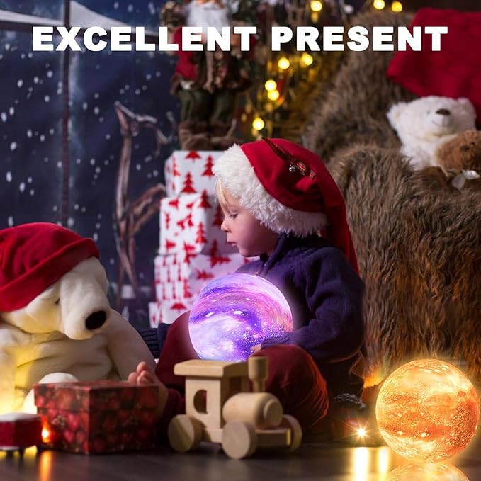 Moon Lamp Galaxy Lamp 6 inch 16 Colors LED 3D Moon Light, Remote & Touch Control Lava Lamp Moon Night Light Gifts for Girls Boys Kids Women, Birthday and Mothers Day Gifts