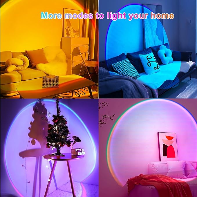 Sunset Lamp Projector with APP and Button Control, Multicolor Changing Projection Light Sunlight Lamp for Bedroom, Photography, Party, Tiktok Live, Room Decor