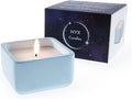 Square Flameless Candles (Blue) - LED Flickering Fake Candles - Made of Real Wax in a Cement Base - an Ideal Gift.
