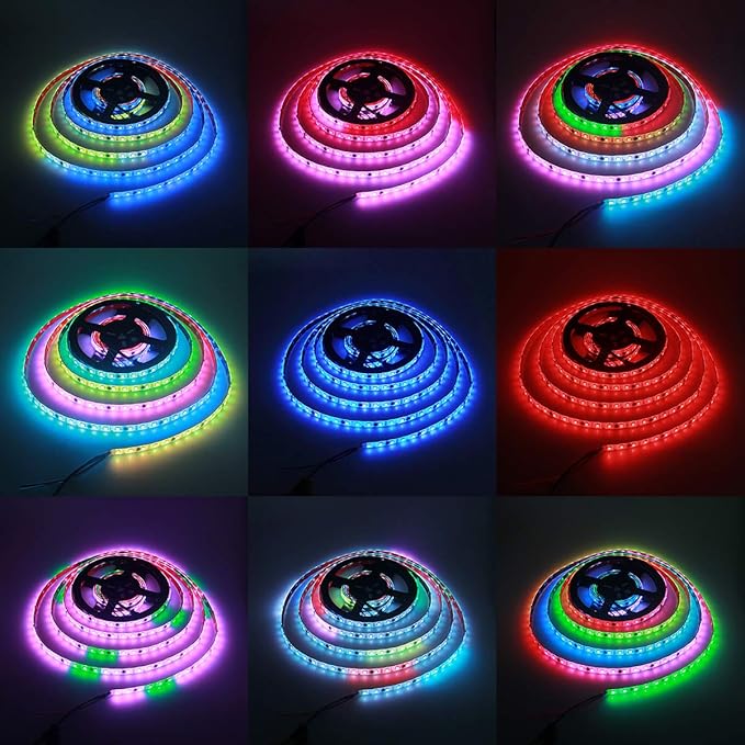 ALITOVE WS2811 Addressable RGB LED Strip 12V Programmable LED Pixel Strip Lights 16.4ft 300 LEDs Dream Color Digital LED Flexible Rope Light Waterproof IP65 with 3M VHB Heavy Duty Self-Adhesive Back
