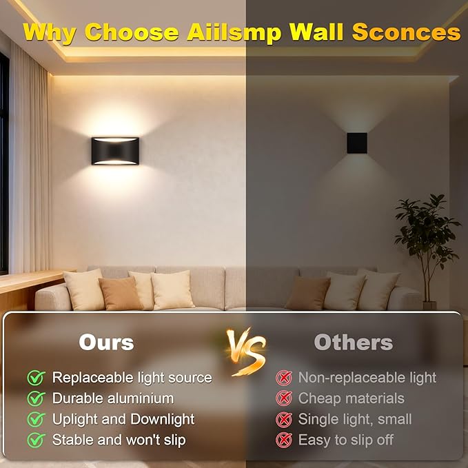 8 Pack Black Modern LED Wall Sconce Hardwired Indoor Wall Lights Up and Down Wall Mount Light for Living Room Bedroom Corridor Hallway Conservatory Warm White 3000K(with G9 Bulbs)