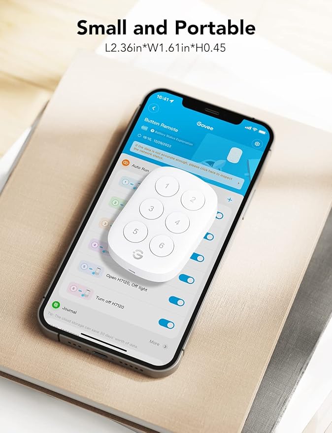 GoveeLife Wireless Mini Smart 6 Button Sensor, Group Control Multiple Devices, Versatile Control Button, Battery Powered, Supports Most GoveeLife Smart Products