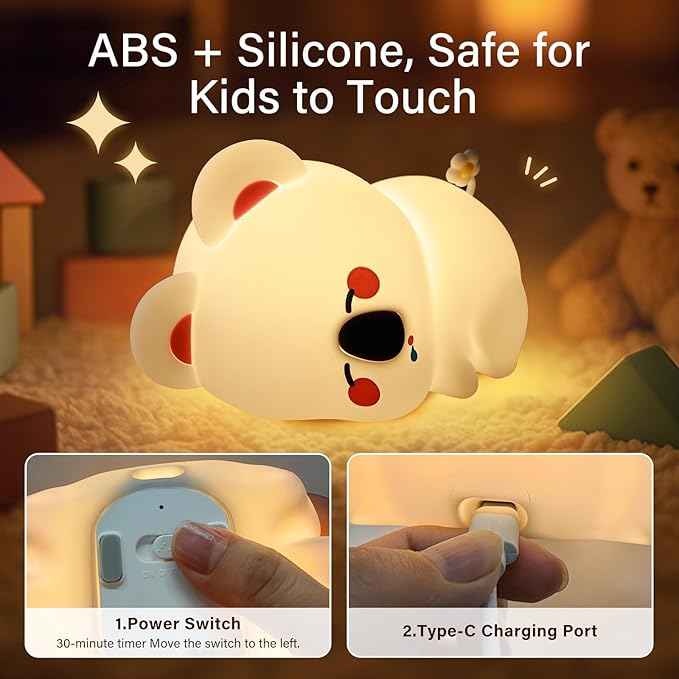 Gifts for Women,Koala Cute Night Light with Dimmable-Christmas Stocking Stuffers for Teen Girls Boys,Silicone Squishy Animal Sleep Lamp Nightlight for Baby Nursery,Kids,Shower Christmas Gifts