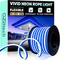 GZBtech Flexible LED Neon Rope Lights 66FT,AC 110-120V Waterproof Strip Light, 120 LEDs/M Cuttable Connectable Neon Lighting for Indoor Outdoor Home Decor/Commercial Building Use-Blue 20M, ETL Listed