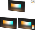CLOUDY BAY 120V 5CCT Dimmable LED Indoor Outdoor Step Light,2700K/3000K/3500K/4000K/5000K,Stair Light,Black,Pack of 3