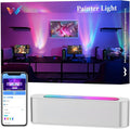 woohlab Smart LED Light Bar, RGBICW, 4 Light Beads, 64 sq.ft Coverage, Silver, Ideal for Room Decor, Gaming, TV Backlight, Ambient Lighting