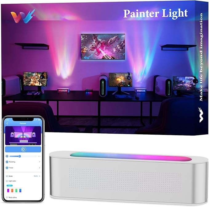 woohlab Smart LED Light Bar, RGBICW, 4 Light Beads, 64 sq.ft Coverage, Silver, Ideal for Room Decor, Gaming, TV Backlight, Ambient Lighting