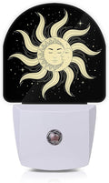 Moon Star Sun Night Lights Plug into Wall for Girls Boys Room,Night Light LED Lamp Dusk to Dawn Sensor Round Lamp for Bedroom Bathroom Hallway Home Wall Decor