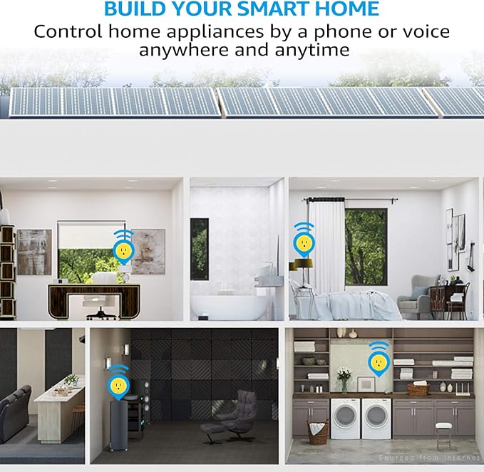 LITEdge Smart Plug Work with Alexa, Mini Smart Outlet Wifi Plug Google Home Assistant Voice Control, No Hub Required, Only Supports 2.4GHz Network, Timer Function, ETL Listed, Yellow Finish, Pack of 6