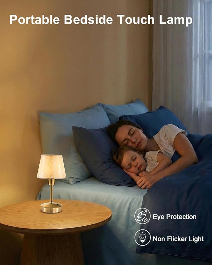 UMEXUS Small Cordless Table Lamp for Restaurant Dinner Table, 5200mAh Battery Operated Touch Lamps Rechargeable Dimmable Portable Night Light for Bedside Dining Living Room Patio Kitchen Outdoor