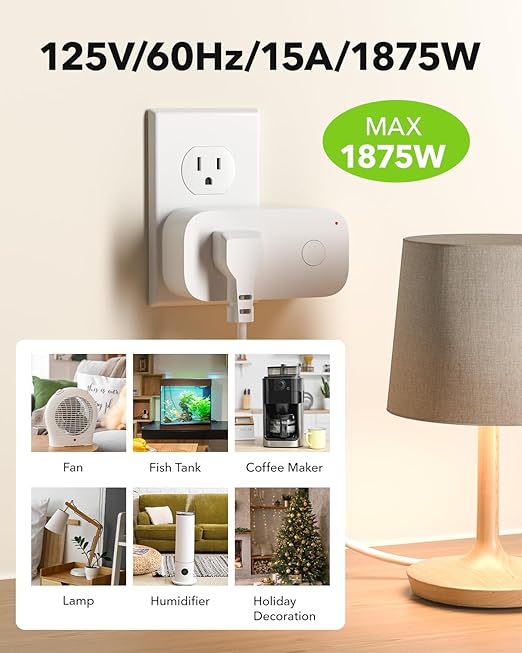Remote Control Outlet Plug Switch, BN-LINK Wireless Light Remote Switch - Magnetic Removable, No Wiring Needed for Lamps, Lights, Fan, 100ft RF Range, 100ft RF Range, Pre-Programmed