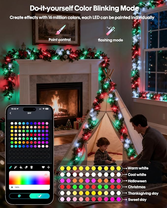 Color Changing Globe String Lights 16.4FT 33LEDs, Smart LED Fairy Lights with Remote & APP Control, Mini Ball RGB Twinkle Lights for Indoor Bedroom Party Christmas Holiday Decor