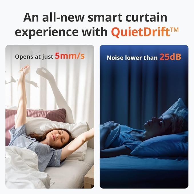 SwitchBot Automatic Curtain Opener with Remote - Bluetooth Remote Control Smart Curtain with App, Upgraded High-Performance Motor, Add SwitchBot Hub to Work with Alexa, Google Home, HomeKit (Curtain 3