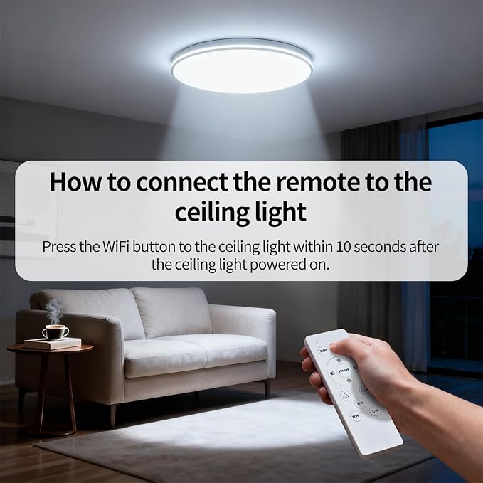 HomeKit Smart LED Ceiling Lights RGBCW Color Changing Ceiling Light Work with Apple HomeKit, Alexa Google Home Flush Mount Ceiling Lamp 24W Dimmable for Living Room, Bedroom, Home Use