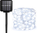 Solar String Lights Outdoor, 33 Feet 100 LEDs 8 Modes Solar Fairy Lights for Outside, Waterproof Outdoor Light for Patio Yard Christmas Tree Halloween Wedding Party Decorations, Cool White