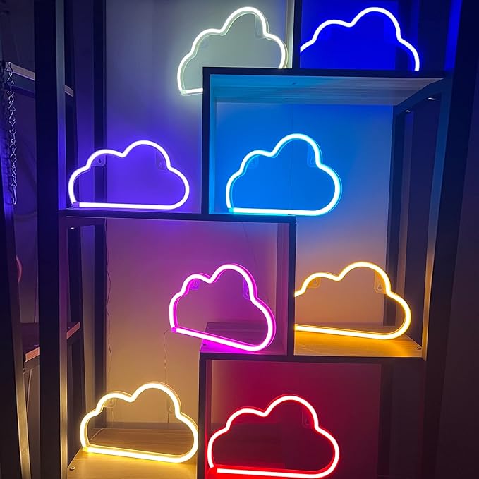 Cloud Neon Sign Blue Cloud Light Sign for Wall Decor,Battery or USB Powered Clouds Shaped LED Sign Decoration Lights for Bedroom Aesthetic Teen Girl Kid Room Christmas Birthday Wedding Party