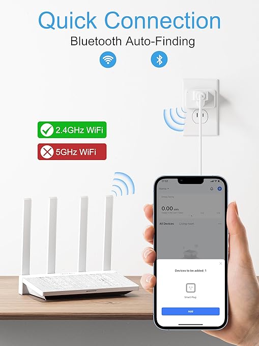 EIGHTREE Smart Plug 15A, Smart Plugs That Compatible with Alexa & Google Home & SmartThings, No Hub Required, Smart Outlet with Remote Control, Timer & Schedule, 2.4GHz WiFi Only, 2 Packs