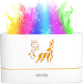 Colorful Aroma Essential Oil Diffuser for Home, Quiet Cool Mist Flame Humidifier for Bedroom with Remote, Fire Flame Diffuser Humidifier with Scent (White)