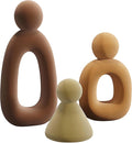 XINXUAN Abstract Three Sculptures - Minimalist Home Decoration, Modern Living Room Character Design, Desktop Decoration, Neutral Resin Art, Meaningful Home Gifts ﻿ (Flocking Color)