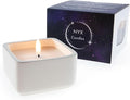 Square Flameless Candles (Ivory) - LED Flickering Fake Candles - Made of Real Wax in a Cement Base - an Ideal Gift.