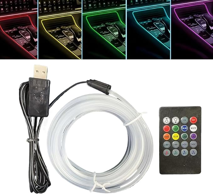Car LED Lights Interior, 7-Color Voice-Activated LED Strip Lights, Automotive Trim for Dashboard Monitor Eaves Shelf Courtyard Bedroom Living Room TV